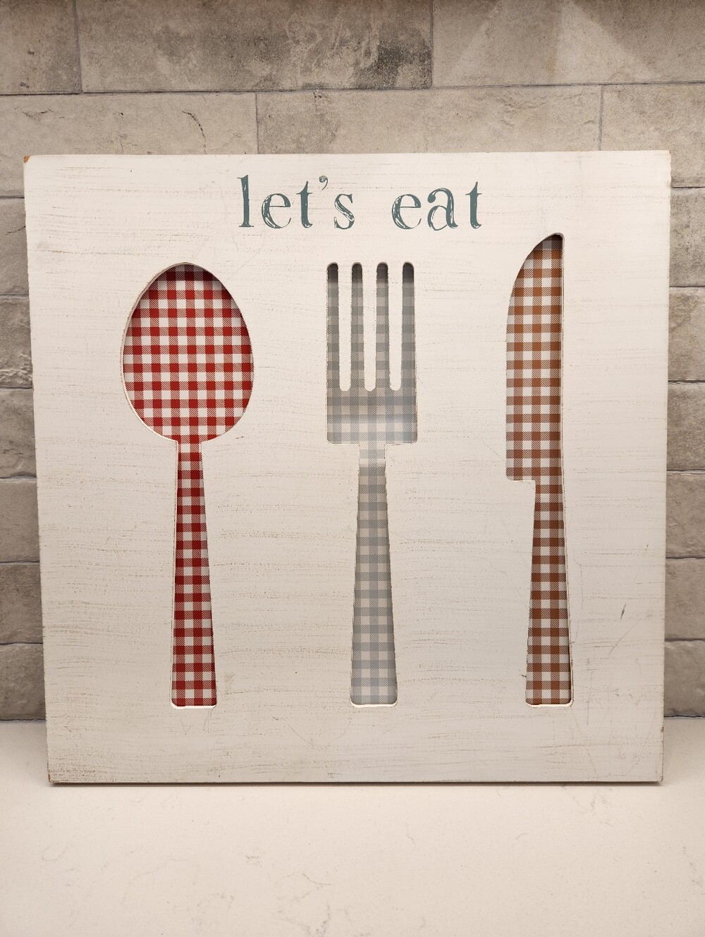 Farmhouse Let's Eat Wood Picture
